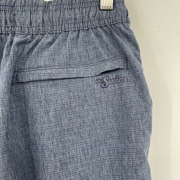 Mr. Swim Blue Technical Elastic Waist Drawstring Swim Shorts Medium - Picture 6 of 6
